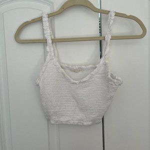 White Ruffle Tank Top
